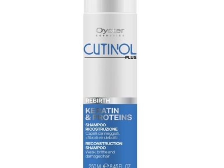 Plaukų šampūnas su keratinu ir proteinais Oyster Cutinol Plus Rebirth Reconstruction Shampoo, skirtas silpniems, trapiems ir pažeistiems plaukams OYSH05250325, 250 ml Hot on Sale