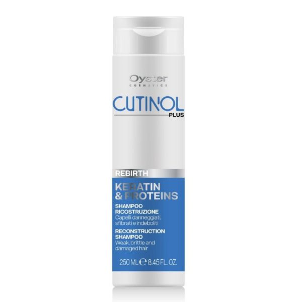 Plaukų šampūnas su keratinu ir proteinais Oyster Cutinol Plus Rebirth Reconstruction Shampoo, skirtas silpniems, trapiems ir pažeistiems plaukams OYSH05250325, 250 ml Hot on Sale