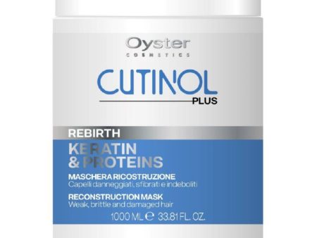 Plaukų kaukė su keratinu ir proteinais Oyster Cutinol Plus Rebirth Reconstruction Mask, skirta silpniems, trapiems ir pažeistiems plaukams, 1000 ml For Cheap