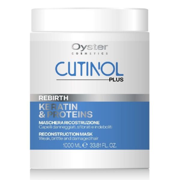 Plaukų kaukė su keratinu ir proteinais Oyster Cutinol Plus Rebirth Reconstruction Mask, skirta silpniems, trapiems ir pažeistiems plaukams, 1000 ml For Cheap