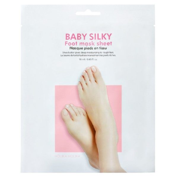 Kaukė pėdoms Holika Holika Baby Silky Foot Mask Sheet HH20011555, prisotinta taukmedžio sviestu, 18 ml Online Hot Sale