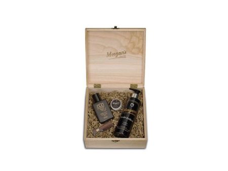 Kūno ir plaukų priežiūros priemonių rinkinys Morgan s Wooden Body & Cologne Box, rinkinį sudaro: odekolonas 50 ml, kūno losjonas 250 ml, pasta plaukams 15 ml, šukytės, MPM201 Fashion