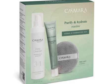 Veido priežiūros priemonių rinkinys Casmara Purifying Set Oxygenating Serum & Hydrating CASAL2103, skirtas visų tipų, drėgmę praradusiai odai Discount