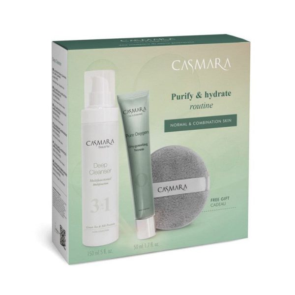 Veido priežiūros priemonių rinkinys Casmara Purifying Set Oxygenating Serum & Hydrating CASAL2103, skirtas visų tipų, drėgmę praradusiai odai Discount