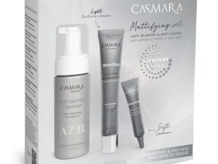 Veido priežiūros priemonių rinkinys Casmara Mattifying Set Anti Blemish & Anti Aging, CASAL1102, skirtas brandžiai, mišriai ir riebiai veido odai For Sale